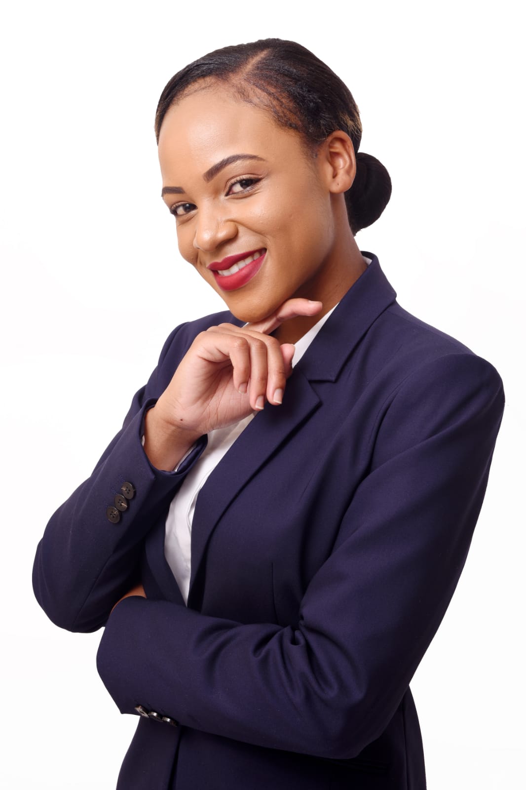 Corporate portrait Gauteng — female executive headshot navy blazer by EMT Photography